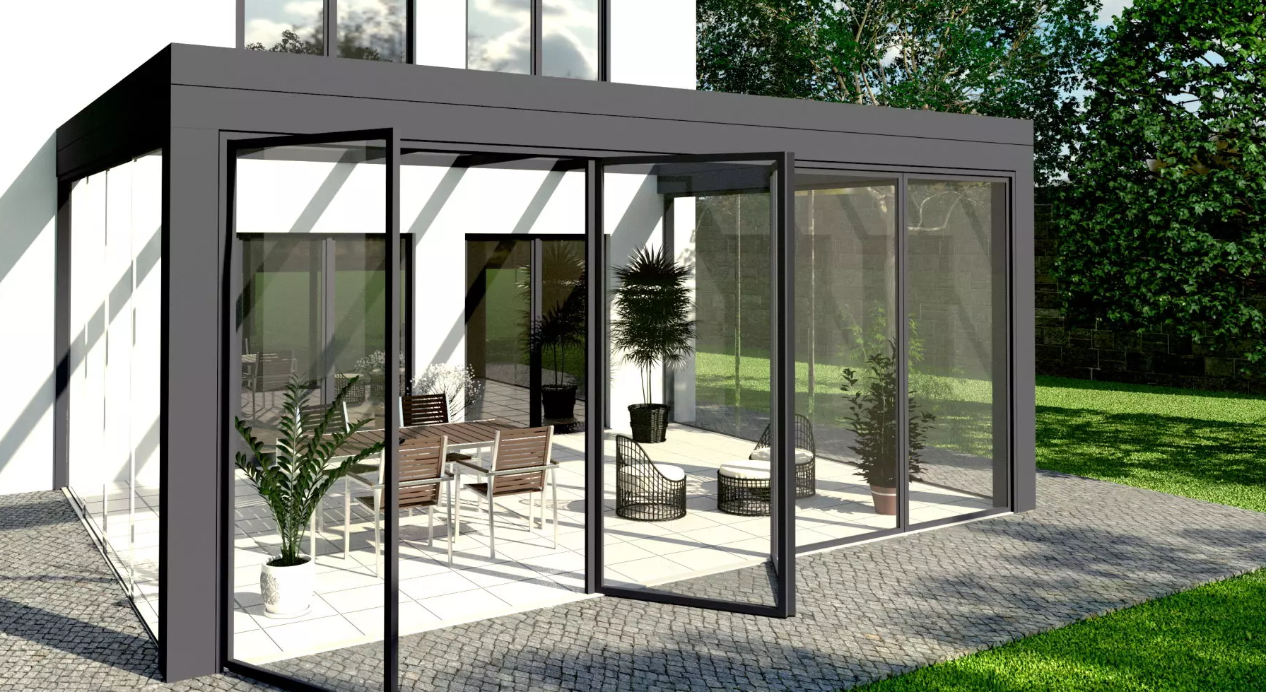 Wintergarten offene Tür